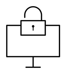 Poster - PC Lock icon illustration on transparent background