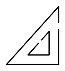 Poster - triangular ruler icon illustration on transparent background