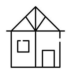 Canvas Print - house, building icon illustration on transparent background