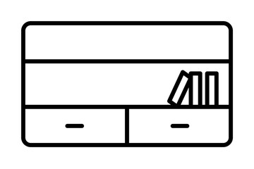 Poster - bookshelf icon illustration on transparent background