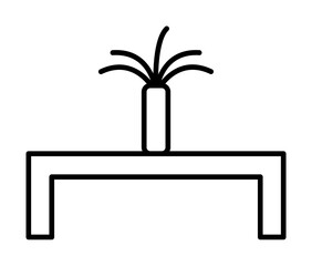 Poster - table with flower icon illustration on transparent background
