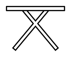 Poster - table with cactus icon illustration on transparent background