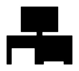 Poster - computer table glyph icon illustration on transparent background