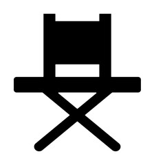 Poster - folding chair glyph icon illustration on transparent background