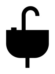 Poster - Sink in the bathroom glyph icon illustration on transparent background