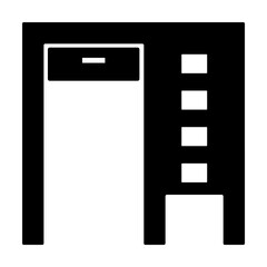 Poster - computer table glyph icon illustration on transparent background