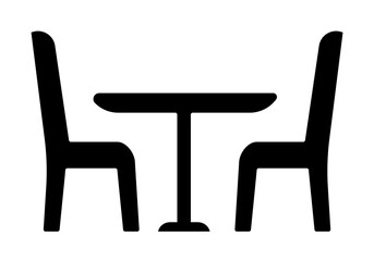 Poster - table and chairs glyph icon illustration on transparent background