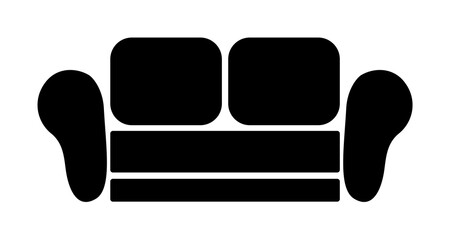 Poster - sofa glyph icon illustration on transparent background