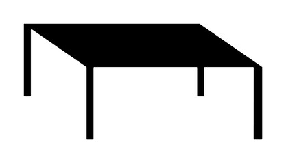 Poster - Coffee table glyph icon illustration on transparent background
