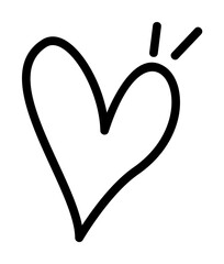Poster - heart hand drawn icon illustration on transparent background