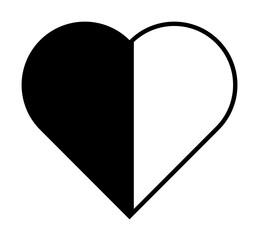 Poster - heart flat, outline icon illustration on transparent background
