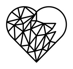 Poster - heart outline icon illustration on transparent background