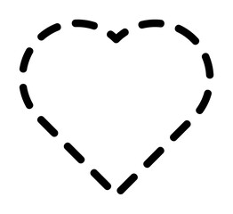 Poster - heart dashed line icon illustration on transparent background