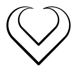 Poster - heart hand drawn icon illustration on transparent background