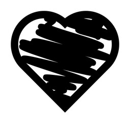 Poster - heart hand drawn icon illustration on transparent background