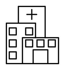 Poster - building, clinic, hospital icon illustration on transparent background