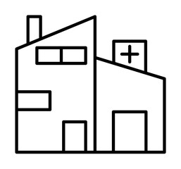 Poster - building, clinic, hospital icon illustration on transparent background