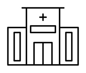 Poster - building, clinic, hospital icon illustration on transparent background