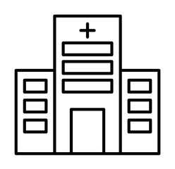 Poster - building, clinic, hospital icon illustration on transparent background