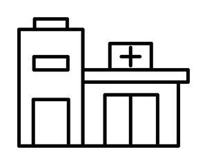 Poster - building, clinic, hospital icon illustration on transparent background