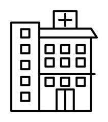 Poster - building, clinic, hospital icon illustration on transparent background