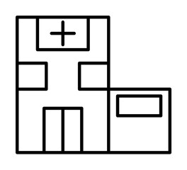 Poster - building, clinic, hospital icon illustration on transparent background