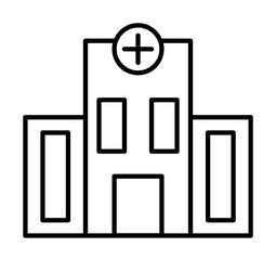 Poster - building, clinic, hospital icon illustration on transparent background