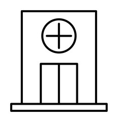 Poster - building, clinic, hospital icon illustration on transparent background