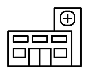 Poster - building, clinic, hospital icon illustration on transparent background