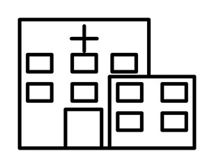 Poster - building, clinic, hospital icon illustration on transparent background