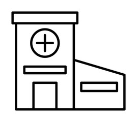 Poster - building, clinic, hospital icon illustration on transparent background
