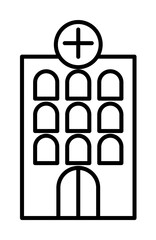 Poster - building, clinic, hospital icon illustration on transparent background