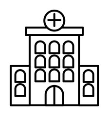 Poster - building, clinic, hospital icon illustration on transparent background