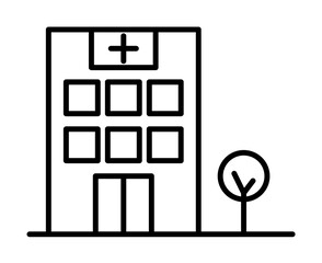 Poster - building, clinic, hospital icon illustration on transparent background