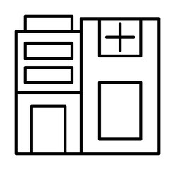 Poster - building, clinic, hospital icon illustration on transparent background