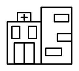 Poster - building, clinic, hospital icon illustration on transparent background