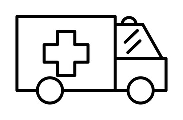 Poster - ambulance icon illustration on transparent background
