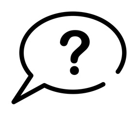 Poster - question of communication bubble icon illustration on transparent background