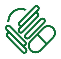 Poster - Vitamin, pills green icon illustration on transparent background