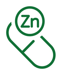 Poster - Vitamin Zn green icon illustration on transparent background