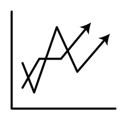 Wall Mural - line chart line icon illustration on transparent background