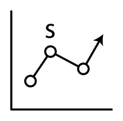 Wall Mural - line chart line icon illustration on transparent background