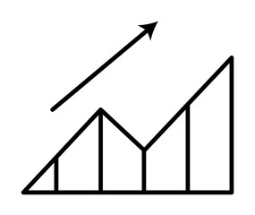 Poster - financial chart line icon illustration on transparent background