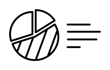 Poster - pie chart line icon illustration on transparent background