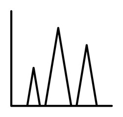 Poster - column chart line icon illustration on transparent background