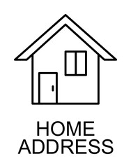 Poster - home address line icon illustration on transparent background