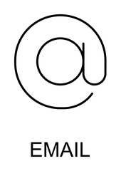 Poster - email sign line icon illustration on transparent background