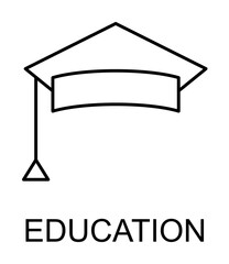 Poster - education cup line icon illustration on transparent background