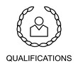 qualifications line icon illustration on transparent background