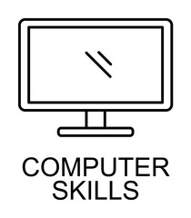 Poster - computer skills line icon illustration on transparent background